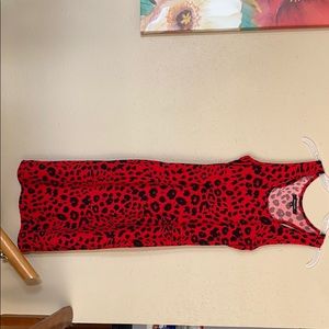 Red Black Leopard Dress